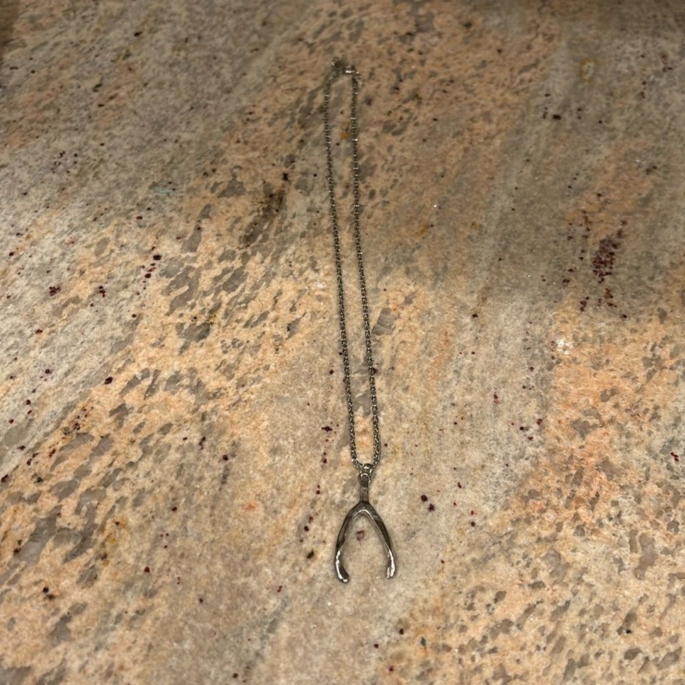 Wishbone silver woman's necklace